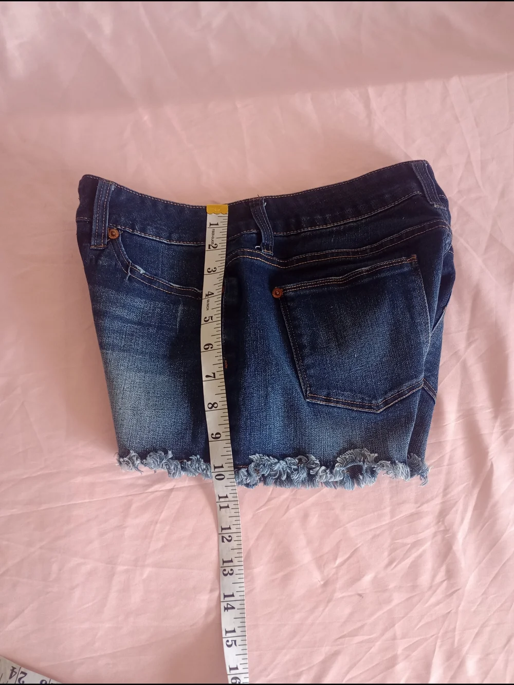 No Boundaries Dark Blue Frayed Hem Denim Shorts Sz. 9